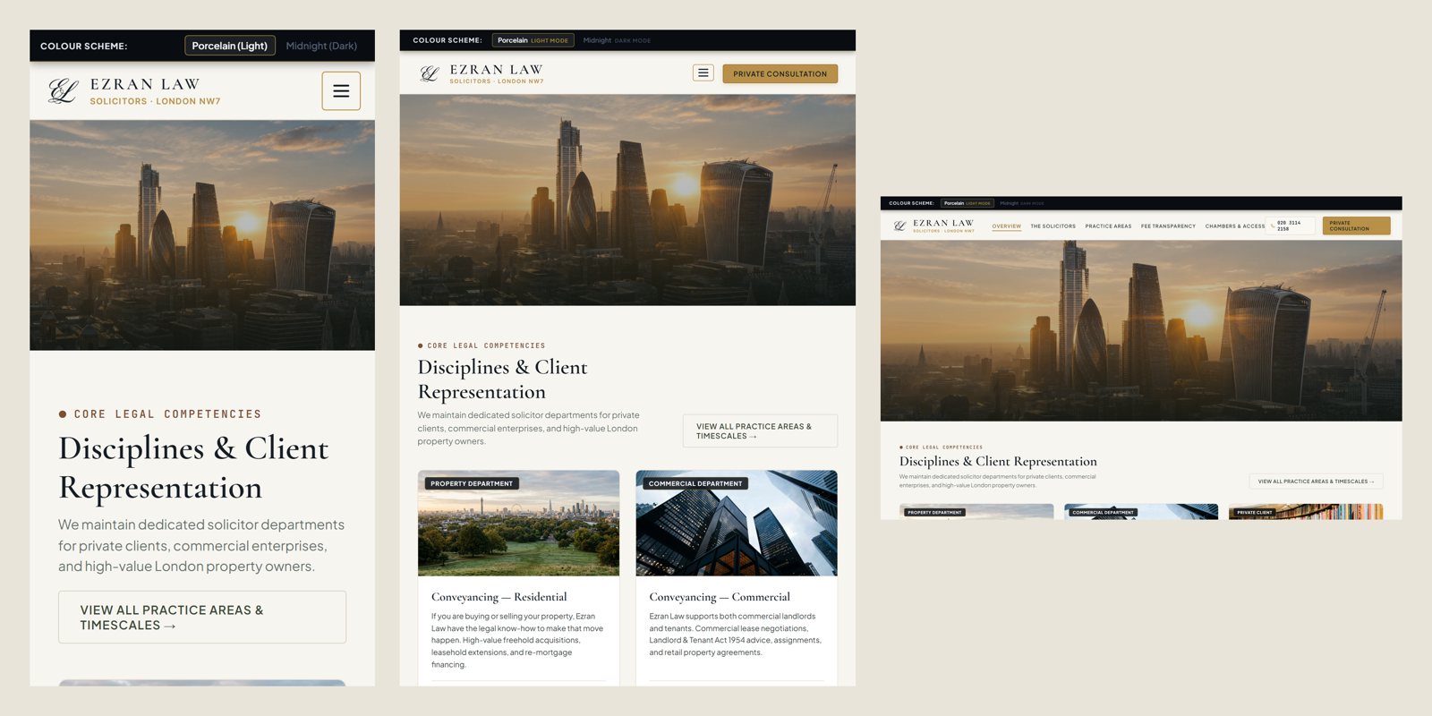 AFTER - The new site on phone, tablet and laptop