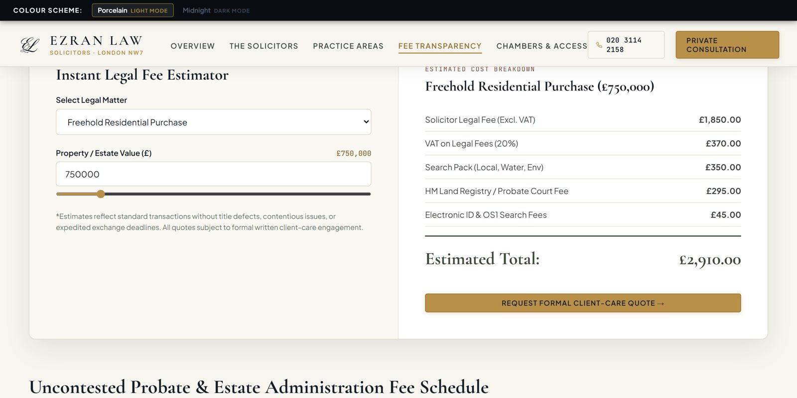 AFTER - New instant fee estimator