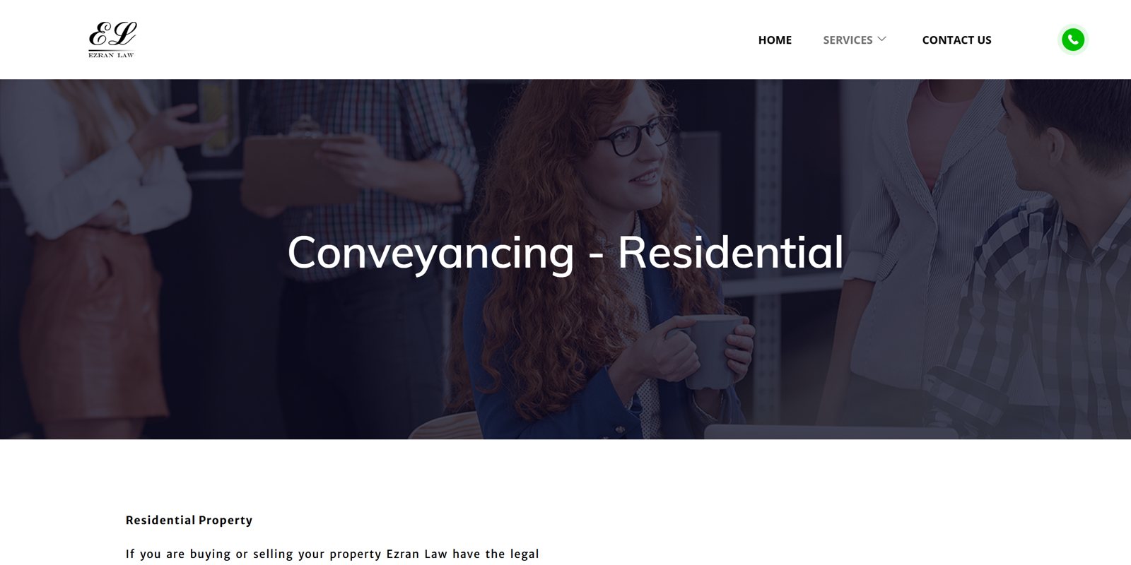 BEFORE - Current Conveyancing page: no indicative prices