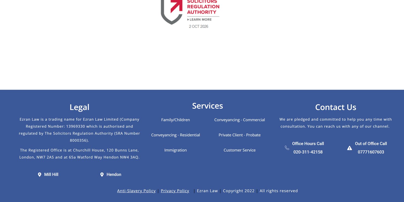 BEFORE - Current footer: Copyright 2022