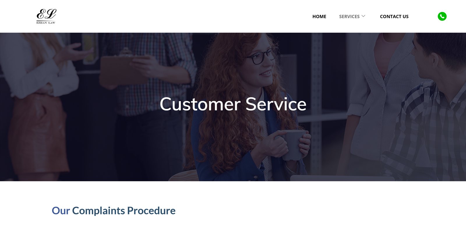 BEFORE - Current Complaints Procedure page